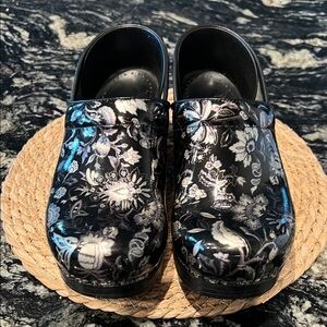 Dansko Black and Silver Professional Clogs